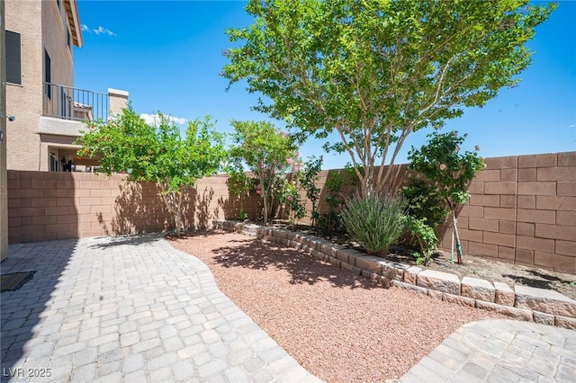 view of patio featuring a fenced backyard