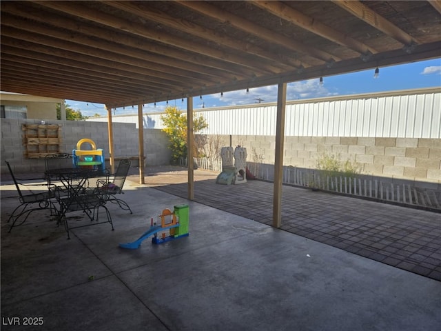 3512 Trilogy Dr, Las Vegas, NV 89108 - view of patio / terrace featuring fence and outdoor dining space