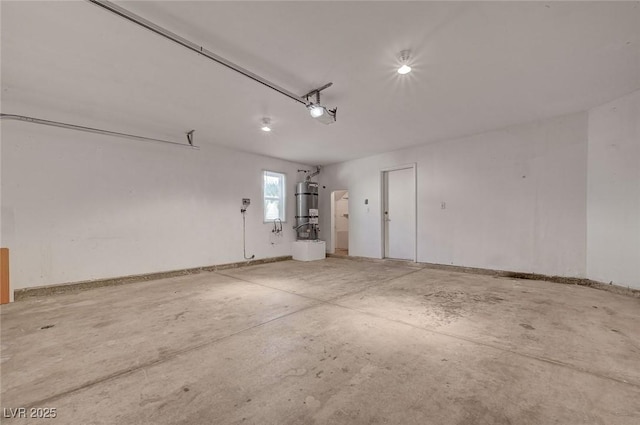 garage with secured water heater