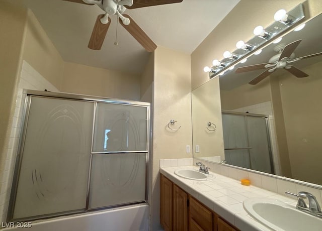4941 Black Bear Rd Unit 202, Las Vegas, NV 89149 - bathroom with double vanity, a sink, and ceiling fan