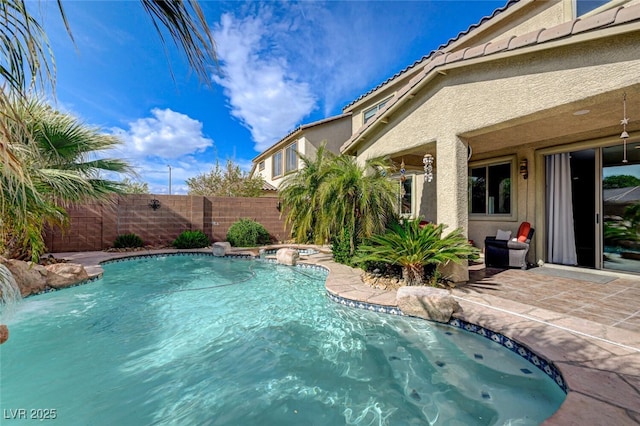 10519 Bella Camrosa Dr, Las Vegas, NV 89141 - view of swimming pool with a fenced in pool, a fenced backyard, and a patio