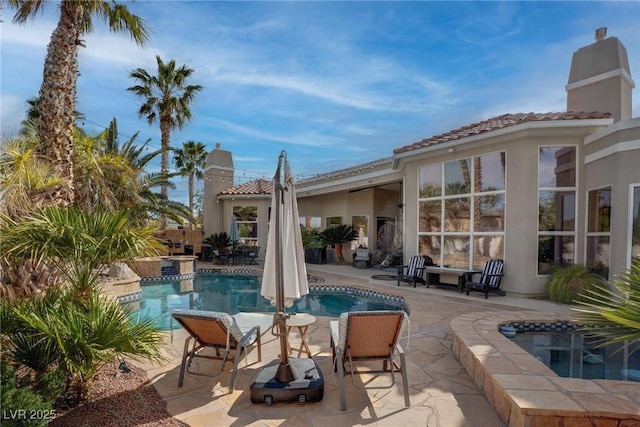 4594 Blue Mesa Way, Las Vegas, NV 89129 - pool featuring a patio area and an in ground hot tub