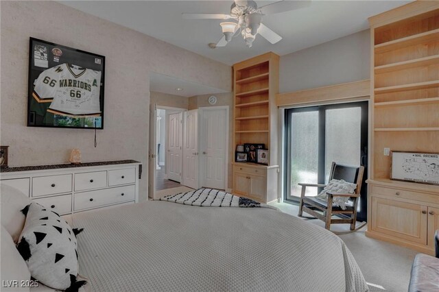 4594 Blue Mesa Way, Las Vegas, NV 89129 - bedroom with a ceiling fan and light colored carpet