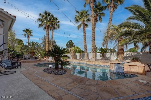 4594 Blue Mesa Way, Las Vegas, NV 89129 - view of swimming pool featuring a fenced in pool, a fenced backyard, and a patio area