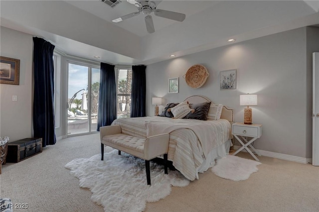 4594 Blue Mesa Way, Las Vegas, NV 89129 - bedroom with carpet flooring, access to outside, baseboards, and visible vents