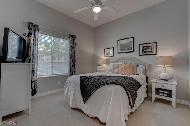 4594 Blue Mesa Way, Las Vegas, NV 89129 - bedroom featuring baseboards, ceiling fan, and light carpet