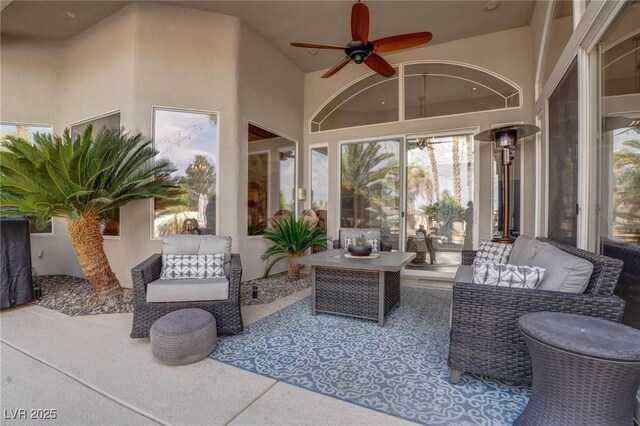 4594 Blue Mesa Way, Las Vegas, NV 89129 - view of patio featuring ceiling fan and an outdoor living space