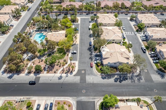 drone / aerial view featuring a residential view