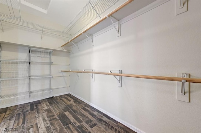 spacious closet featuring wood finished floors