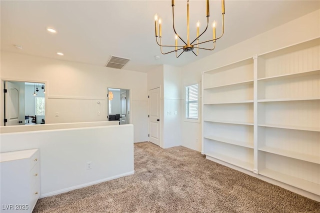 8091 Mosaic Sunrise Ln, Las Vegas, NV 89166 - unfurnished room featuring carpet floors, a chandelier, and recessed lighting