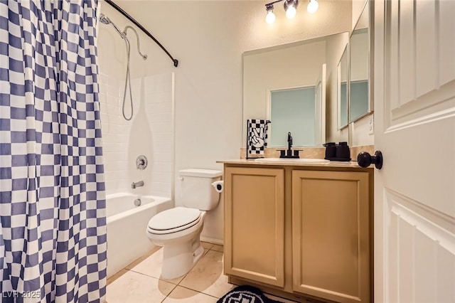 8091 Mosaic Sunrise Ln, Las Vegas, NV 89166 - full bathroom featuring vanity, tile patterned floors, and shower / tub combo with curtain