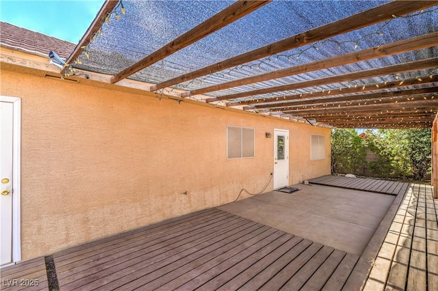 deck featuring a pergola