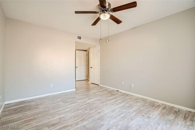 4955 Lindell Rd Unit 130, Las Vegas, NV 89118 - unfurnished room with a ceiling fan, light wood-style flooring, and baseboards