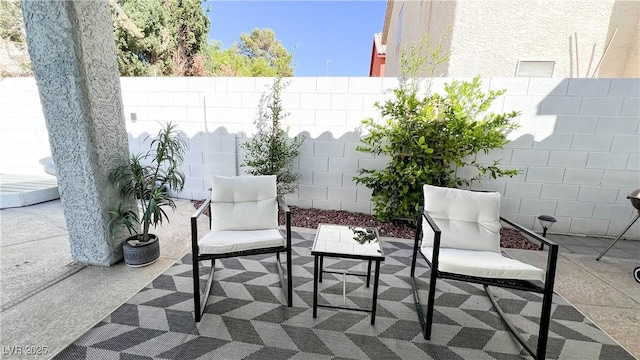 view of patio / terrace featuring a fenced backyard