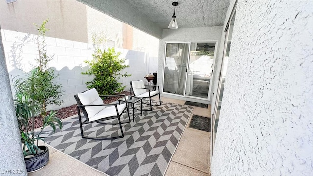 balcony featuring a patio area
