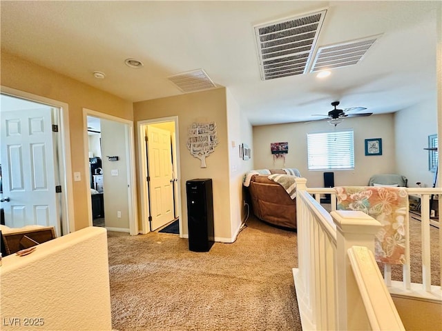 5634 Bishop Flowers St, Las Vegas, NV 89130 - hallway with light carpet, baseboards, and recessed lighting