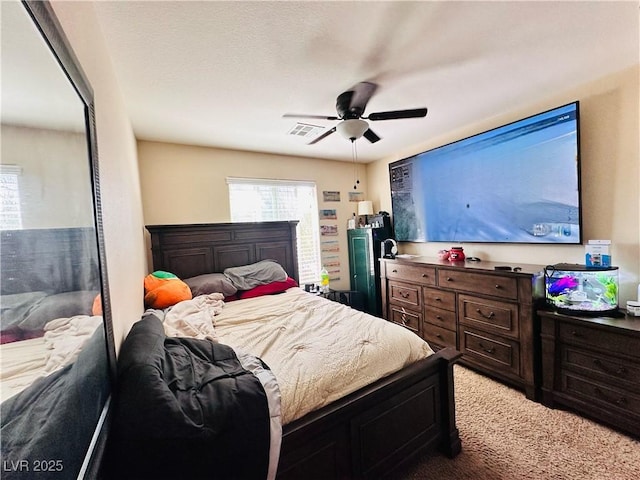 5634 Bishop Flowers St, Las Vegas, NV 89130 - bedroom with multiple windows, light colored carpet, and a ceiling fan
