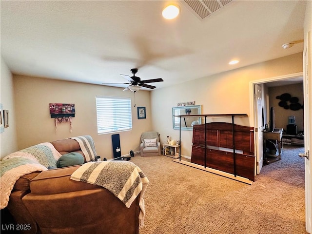 5634 Bishop Flowers St, Las Vegas, NV 89130 - bedroom featuring carpet, recessed lighting, ceiling fan, and baseboards