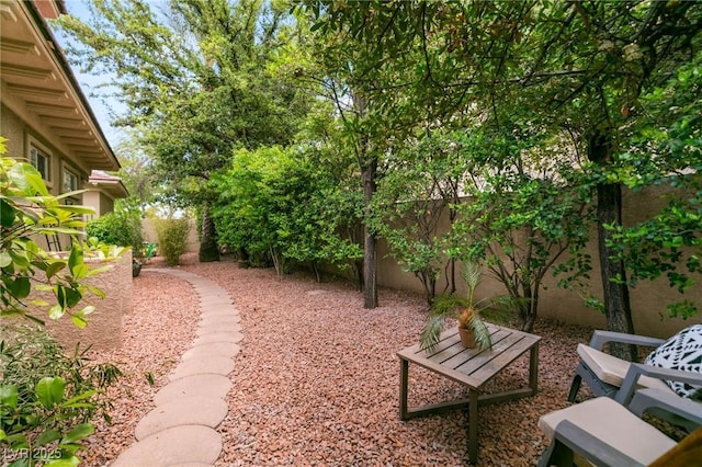 view of yard featuring a fenced backyard