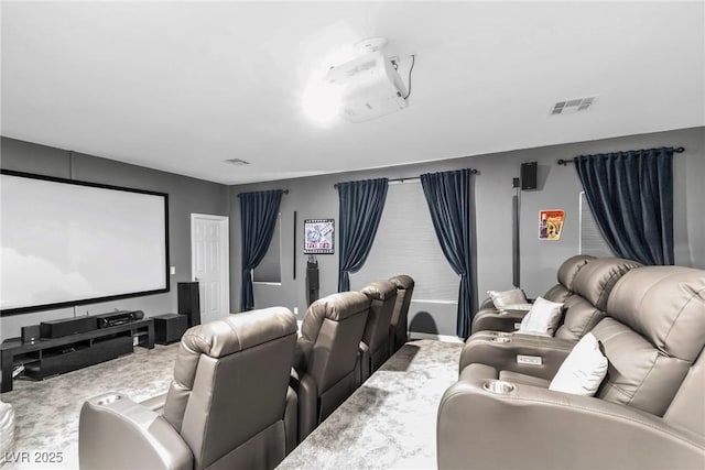 cinema room with visible vents