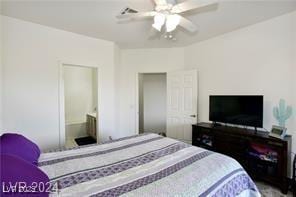 bedroom featuring visible vents