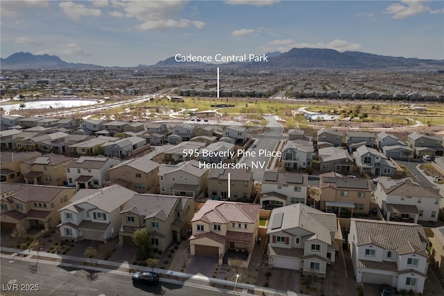 595 Beverly Pine Pl, Henderson, NV 89011 - aerial view featuring a residential view and a mountain view