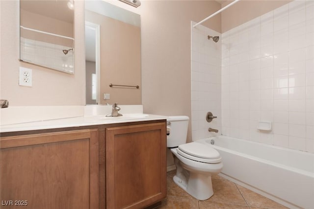 7736 Villa Andrade Ave, Las Vegas, NV 89131 - full bathroom with toilet, tile patterned flooring, vanity, and  shower combination