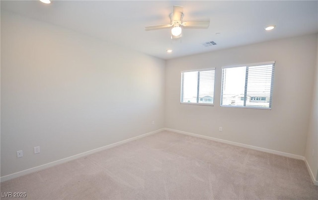 12101 Arrebol Ave, Las Vegas, NV 89138 - unfurnished room with light carpet, a ceiling fan, and recessed lighting