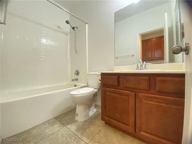 5513 Silent Springs Dr, Las Vegas, NV 89122 - bathroom with toilet, tile patterned floors, bathing tub / shower combination, and vanity