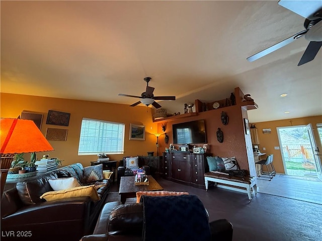 1409 Mill St, Ely, NV 89301 - living room with a ceiling fan