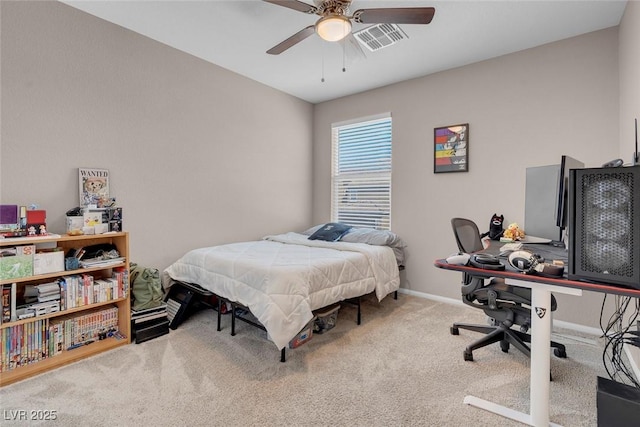 946 Belton Lake Ave, North Las Vegas, NV 89086 - bedroom featuring carpet floors, baseboards, a ceiling fan, and visible vents