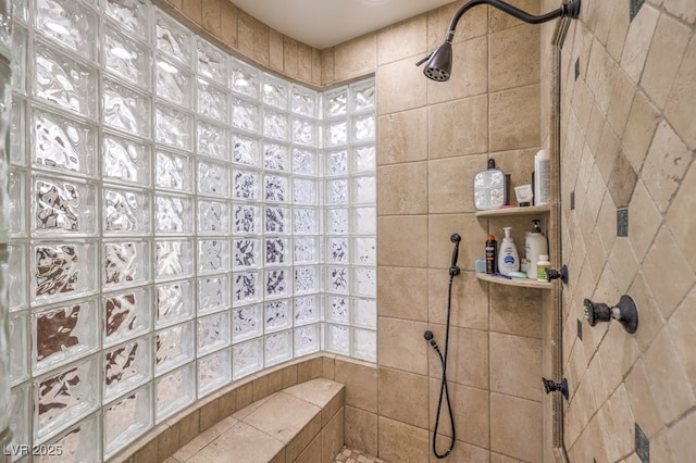 full bathroom featuring walk in shower