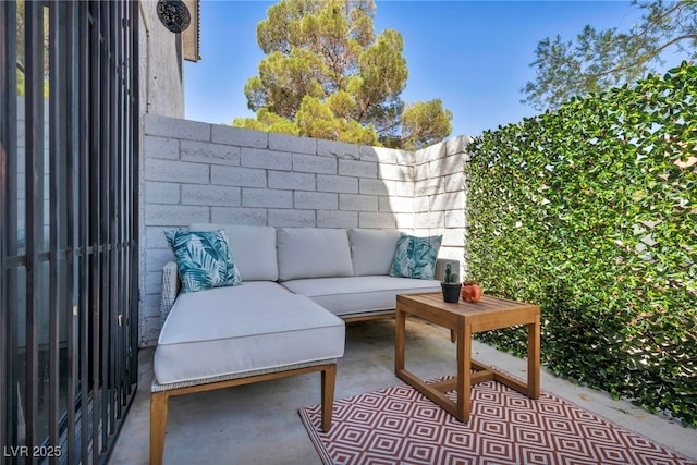view of patio featuring outdoor lounge area