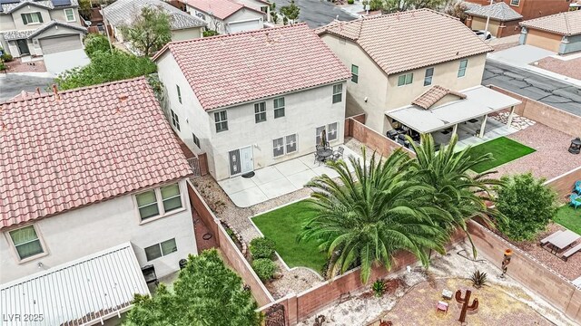 drone / aerial view with a residential view