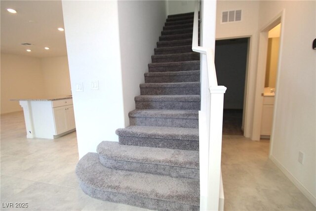 2970 Saltillo Ln, Las Vegas, NV 89121 - stairs with recessed lighting and visible vents