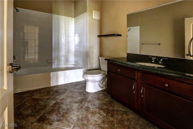 1608 Sussex St Unit 204, Las Vegas, NV 89144 - full bathroom featuring visible vents, tile patterned floors, vanity, toilet, and shower / bathtub combination