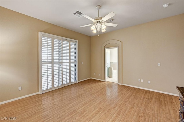 1574 Livingston Dr, Henderson, NV 89012 - unfurnished room with light wood finished floors, a smoke detector, and ceiling fan