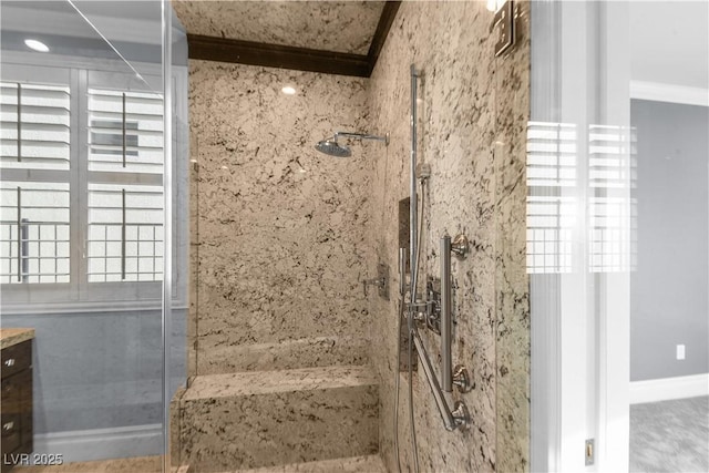 bathroom featuring a walk in shower