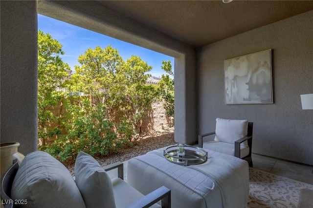 2 Olympia Outlook Dr, Las Vegas, NV 89141 - view of patio / terrace with an outdoor hangout area