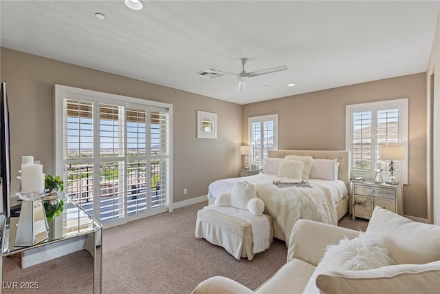 2 Olympia Outlook Dr, Las Vegas, NV 89141 - bedroom with carpet, recessed lighting, and a ceiling fan