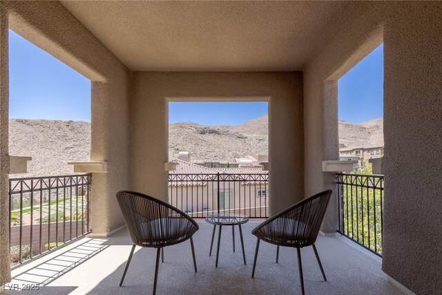 balcony with a mountain view