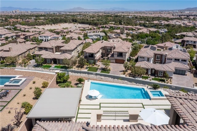 2 Olympia Outlook Dr, Las Vegas, NV 89141 - view of pool featuring a pool with connected hot tub and a mountain view