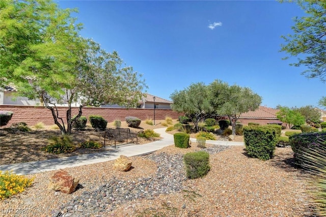 view of yard featuring fence