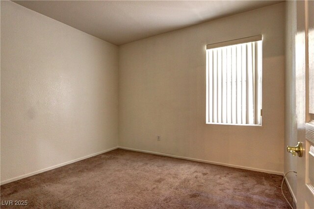 carpeted spare room featuring baseboards and plenty of natural light