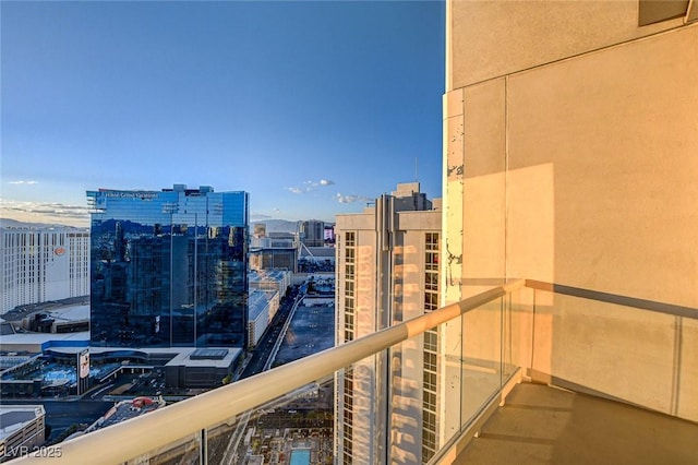 balcony featuring a view of city