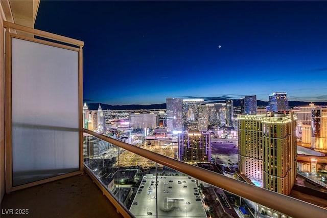 balcony with a view of city lights