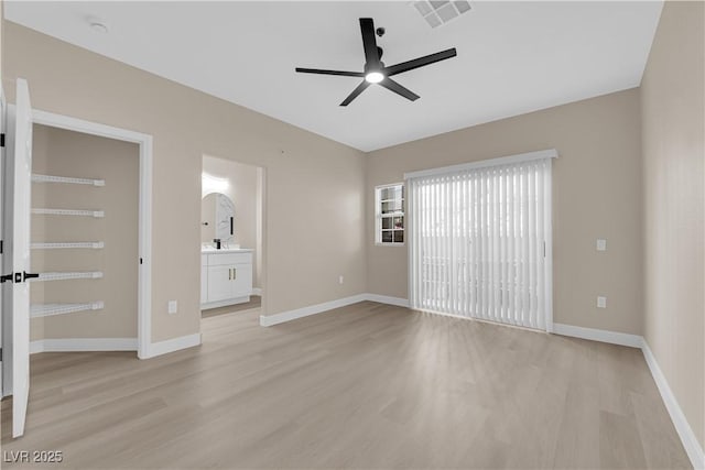 2007 Cutlass Dr Unit 0, Henderson, NV 89014 - unfurnished living room with visible vents, light wood finished floors, ceiling fan, and baseboards