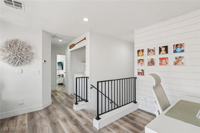 7566 Hope Valley St, Las Vegas, NV 89139 - home office with recessed lighting, baseboards, visible vents, and wood finished floors