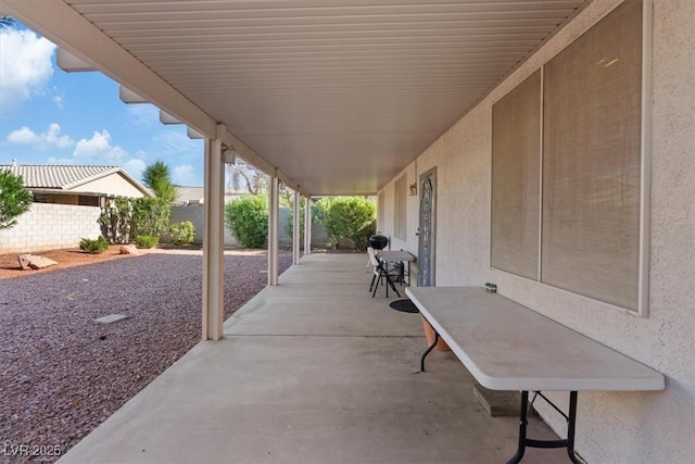view of patio with a fenced backyard