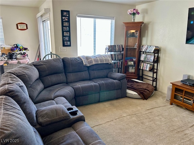 view of carpeted living area